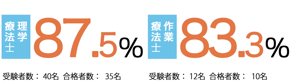 理学療法士 87.5% 作業療法士 83.3%